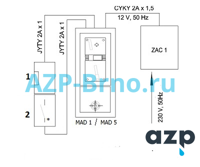 Монетный автомат для открывания двери MAD 5 AZP Brno Чехия (фото, схема)